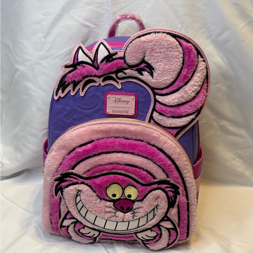 Disney Loungefly Cheshire Cat Plush Mini Backpack